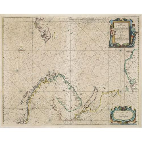 Old map image download for Pascaart Vande Zee-Custen van Finmarcken, Laplandt, Ruslant, Nova Zembla en Spitsbergen ... - Tabula Hydrographica Orae Maritimae seu Littorum Finniae, Laplandiae, Russiae, Novae Zemblae et Spitsbergii ...