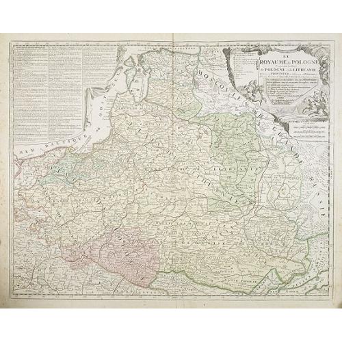 Old map image download for Le ROYAUME de POLOGNE Comprenant les Etats de Pologne et de Lithuanie, divisez en Province et Subdivisez en Palatinats. . .