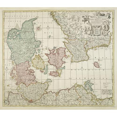 Old map image download for Dania Regnum In quo sunt Ducatus Holsatia et Slesvicum Iutia, et Insule, dictae Danicae. . .