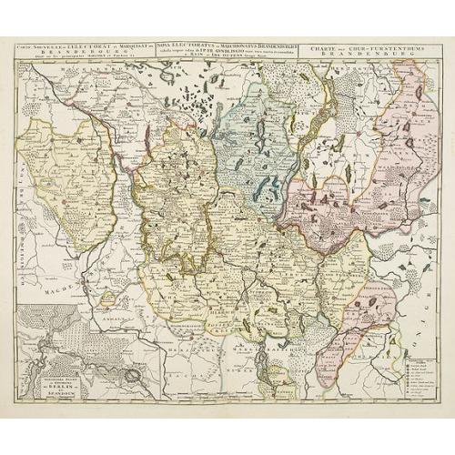 Old map image download for Carte nouvelle de l'electorat et marquisat de Brandebourg. . . / Nova electoratus et marchionatus Brandenburgici. . . / Charte des Chur-Furstenthums Brandenburg