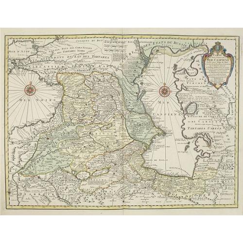 Old map image download for Carte des pays voisins de la mer Caspiene. . .