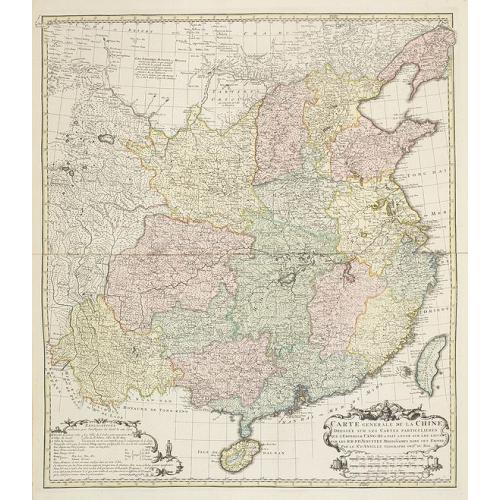 Old map image download for Carte générale de la Chine Dressée sur les Cartes particulières que l'Empereur Cang-hi a fait lever sur les lieux par les RR. PP. Jésuites missionaires dans cet empire / Par le Sr d'Anville.