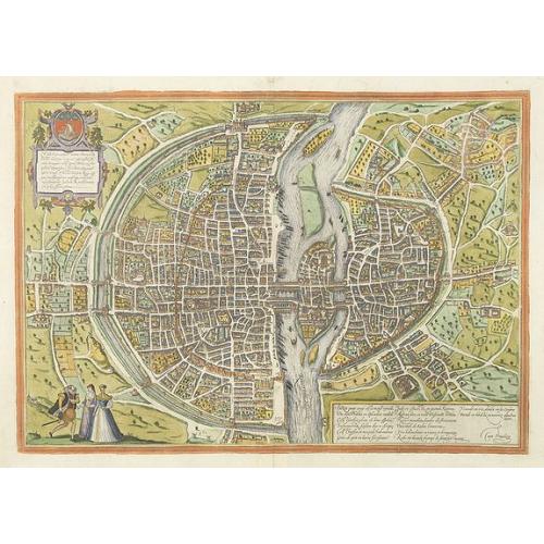 Old map image download for Lutetia, vulgari nomine Paris, urbs Gallia. . .