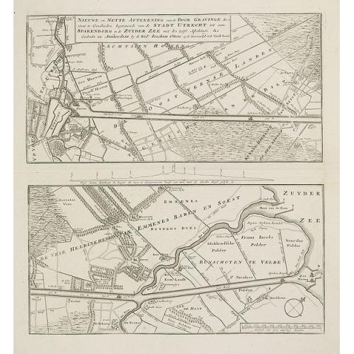 Old map image download for Nieuwe en nette afteekening van de door Gravinge die er Staat. . . Stadt Utrecht tot aan Spakenborg in de Zuyder Zee . . .