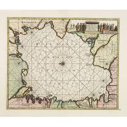 Carte marine de la mer Caspienne avec toutes ses Bayes Rivieres et Havres, dressée sur les observations des plus habiles Navigateurs,. . .