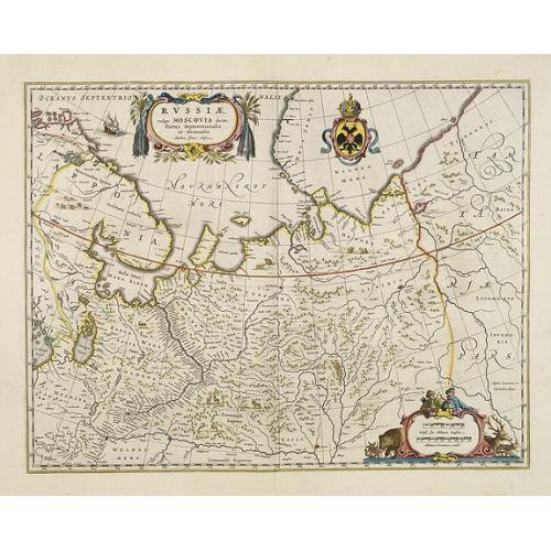 Old map image download for Russiae vulgo Moscovia dictae, Partes Septentrionalis. . .