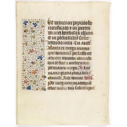 Leaf on vellum from a manuscript Book of Hours, use of Rome.