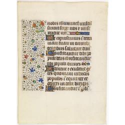 Leaf on vellum from a manuscript Book of Hours, use of Rome.