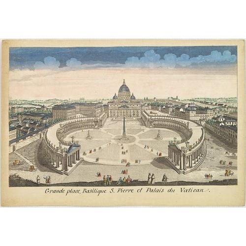 Old map image download for Grande place, Basilique S. Pierre et Palais du Vatican.