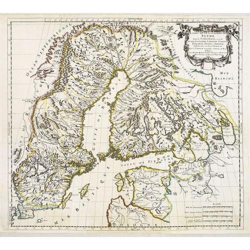 Old map image download for Estats de la Couronne de Suede dans la Scandinavie, ou Sont Suede, Gotlande, Lapponie Suedoise, Finlande, Ingrie et Livonie Subdivisées en leurs Provinces . . .