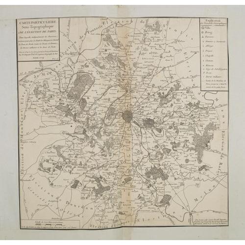 Old map image download for Carte particuliere semi-topographique de l'election de Paris. . .