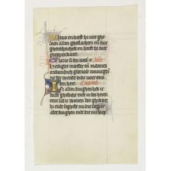 Manuscript leaf on vellum from a Dutch Book of Hours.