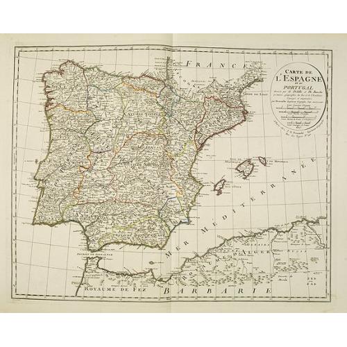 Old map image download for Carte de L'Espagne et du Portugal. . .