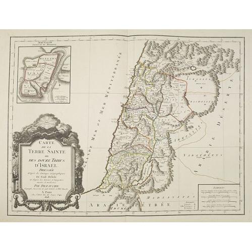 Old map image download for Carte de La Terre Sainte ou des douze tribus d'Israel.