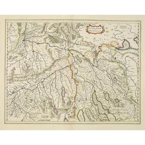 Old map image download for Zurichgow et Basiliensis Provincia [ Zurich].