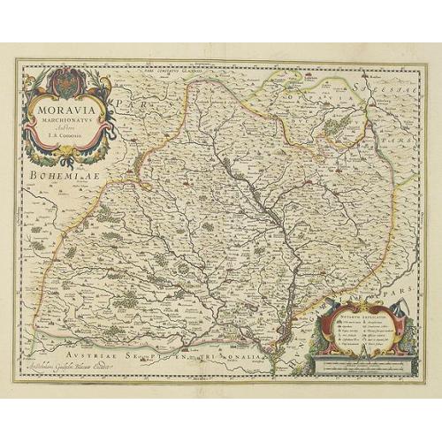 Old map image download for Moravia Marchionatus Auctore I.A. Comenio