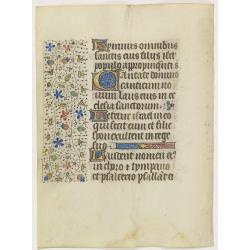 Leaf on vellum from a manuscript Book of Hours, use of Rome.