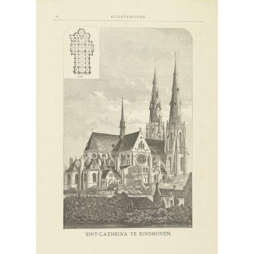 Old map image download for Sint-Catharinakerk te Eindhoven [with plan]