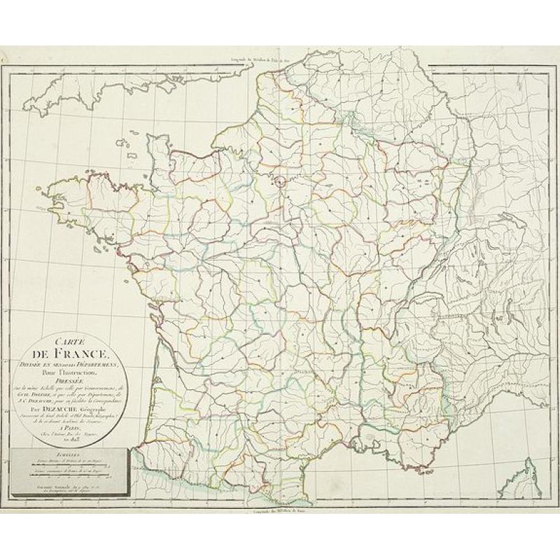 Cartes de France divisée en ses divers départemens,. . .