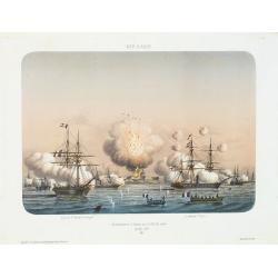 MER D'AZOF. Bombardement d'arabat par la flotille alliée 25 Mai 1855.