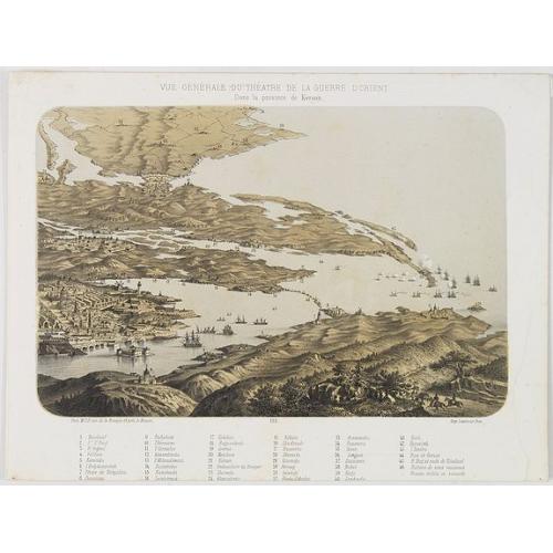 Old map image download for Vue générale du théatre de la guerre d'Orient dans la province de Kerson.