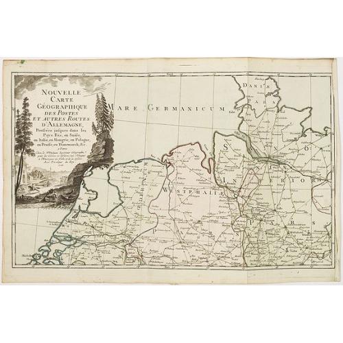 Old map image download for Nouvelle carte géographique des postes et autres routes d'Allemagne. . .