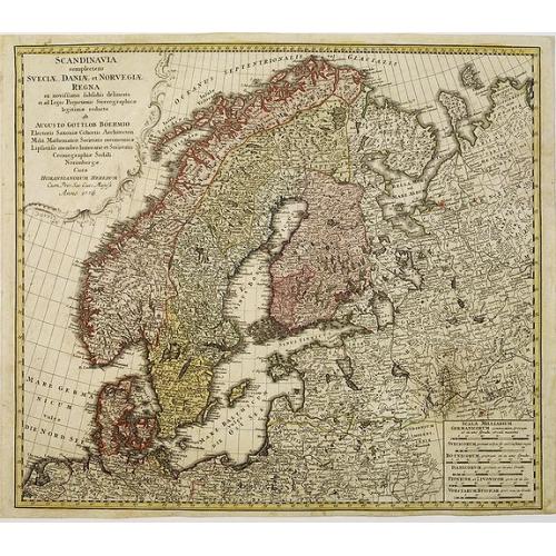 Old map image download for Scandinavia complectens sueciae, Daniae et Norvegiae. . .