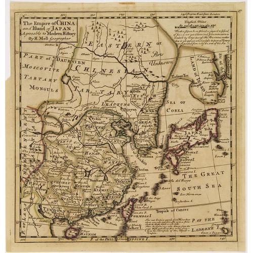 Old map image download for The Empire of China and Island of Japan, Agreeable to Modern History by H.Moll.