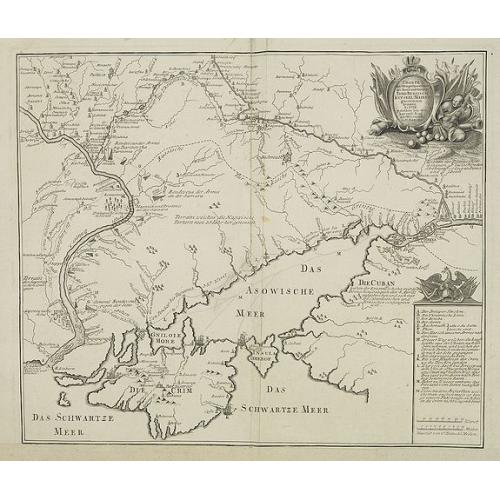 Old map image download for Charte der Kriegs Operationen am Donn und Dnieper. Ihro Russisch Key Serl: Maiesty: gloriousen Armeen A 1736. . .