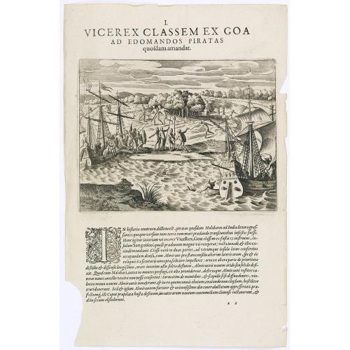 Old map image download for Vicerex Classem Ex Goa. ( An encounter with pirates on the Malabar coast.)