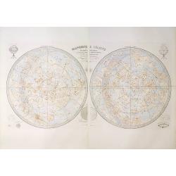 Mappemonde céleste en deux hémisphères à l'usage des écoles normales primaires.