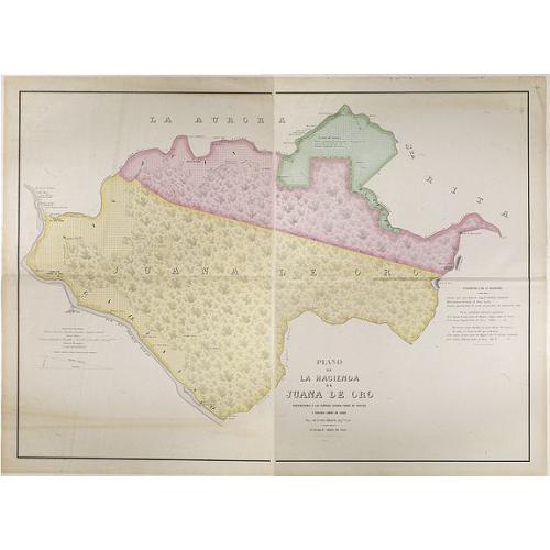 Old map image download for Plano de la Hacienda de Juana de Oro.