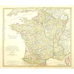 France divided into Metropolitan circles departments & districts.