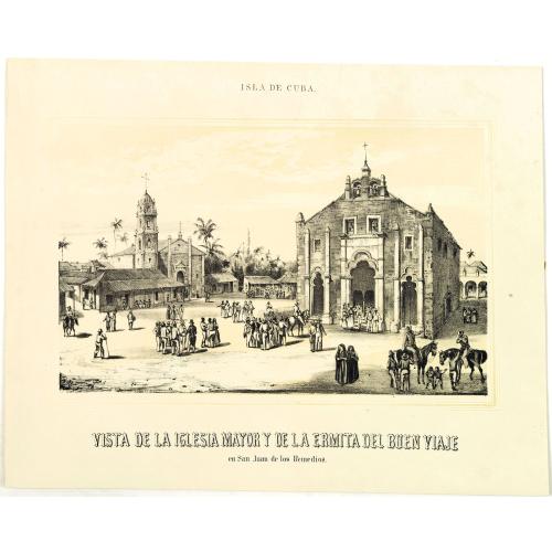 Old map image download for Vista de la iglesia mayor y de la ermita del buenviaje.