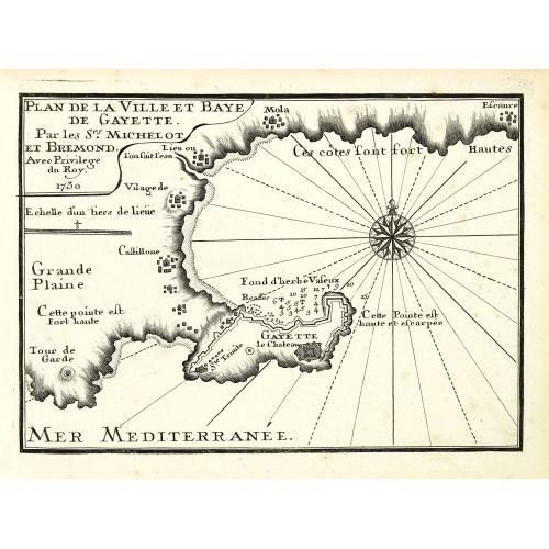 Old map image download for Plan de la Ville et Baye de Gayette.