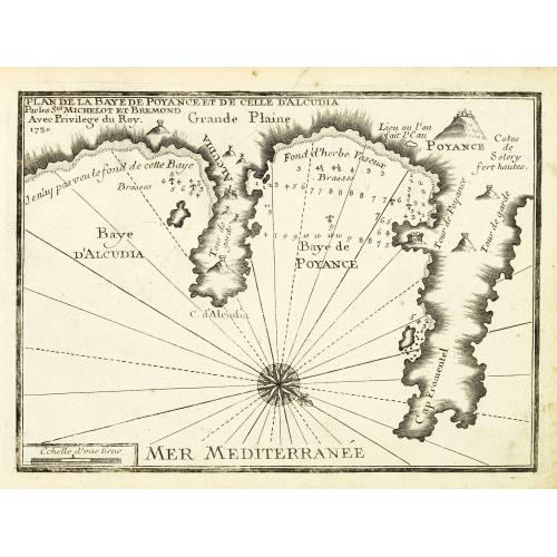 Old map image download for Plan de la Baye de Poyance et de celle d'Alcudia.