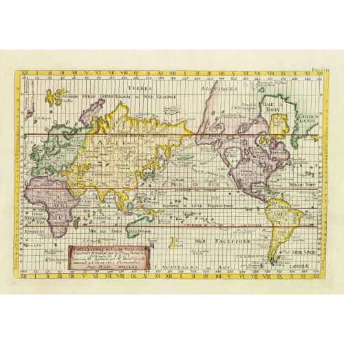 Old map image download for Carte generale du globe terrestre construite & publiee par le S.r Isaac Brouckner geographe de S.M.I.C. exaninee & approuvee par M.r Daniel Bernoulli . . .