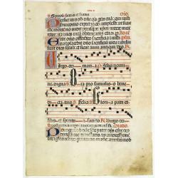 Leaf on vellum from a antiphonary.