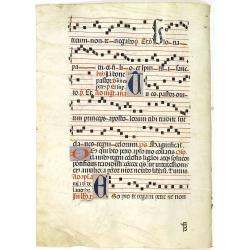 Leaf on vellum from a antiphonary.