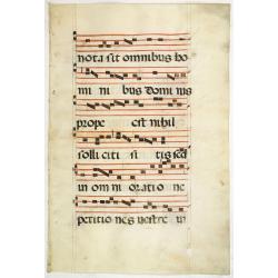 Leaf on vellum from an antiphonary.