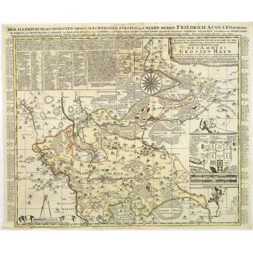 Old map image download for Accurate geographische delineation der in dem Meisnichen creisse des chufurstenthums sachsen liegenden dioeces oder des ammtes grossen hayn