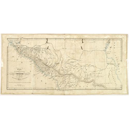 Old map image download for Carte pour l'intelligence du journal d'une résidence en Circassie during the years 1837, 1838 and 1839.