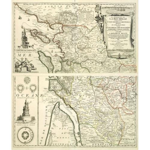 Old map image download for La Generalite de La Rochelle Comprenant le Pays d'Aunis, la Saintonge, &c., Divisee en Cinq Elections . . .