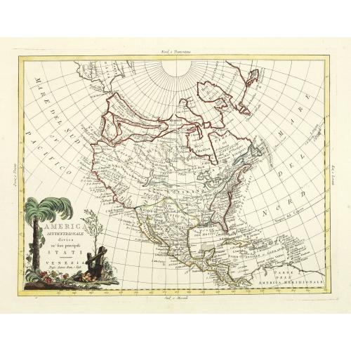 Old map image download for America settentrionale divisa ne\'suoi principali stati.