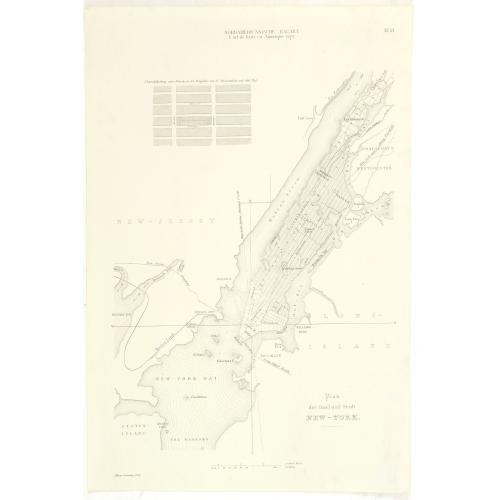 Old map image download for Plan der insel und stadt New-York. Bl. 18.