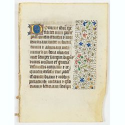 Leaf on vellum from a manuscript Book of Hours, use of Rome.