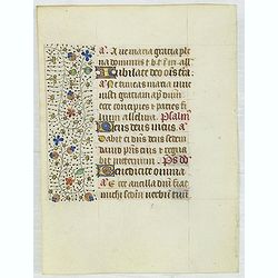 Leaf on vellum from a manuscript Book of Hours, use of Rome.