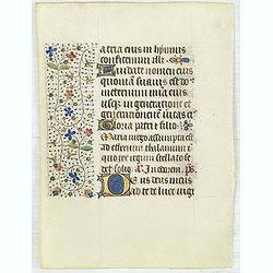 Leaf on vellum from a manuscript Book of Hours, use of Rome.