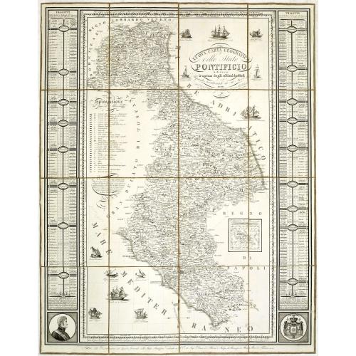 Old map image download for NUOVA CARTA GEOGRAFICA dello stato PONTIFICIO delineata a norma degli ultimi trattati e del Riparto Serritoriale 26 Novembre 1817 ROMA. . .