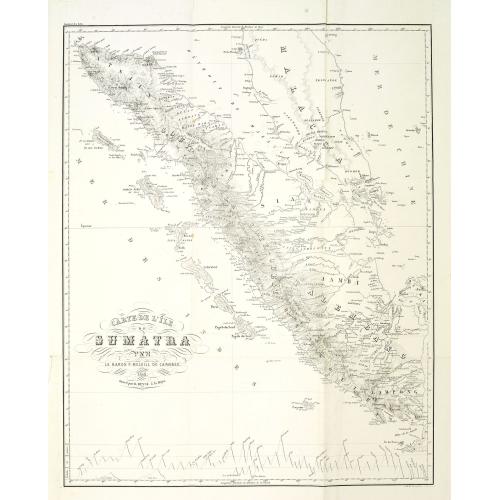 Old map image download for Carte de l'ile de Sumatra par le baron P.Melvill de Carnbee 1848. . .